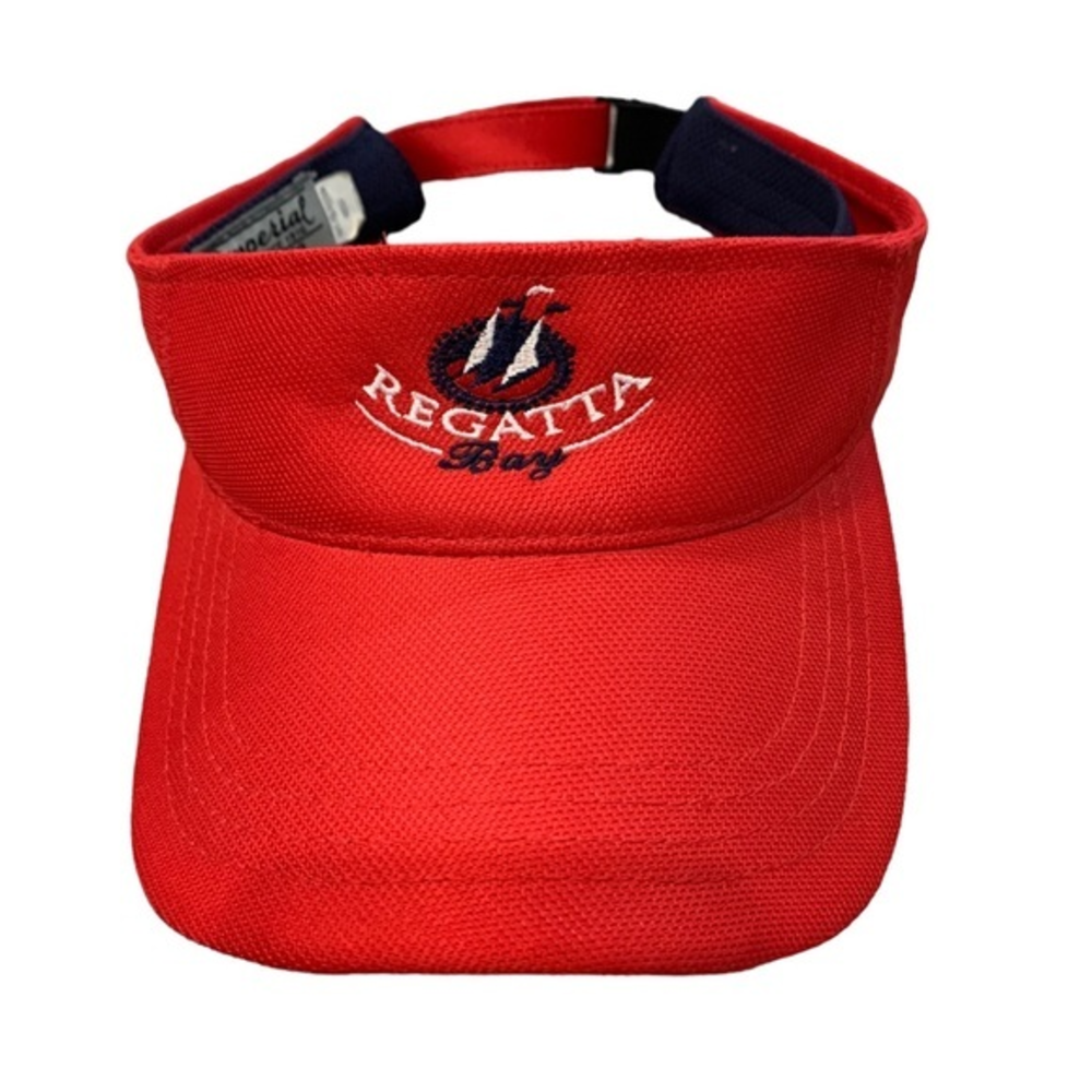 NWOT Vintage Red Regatta Bay Visor Golf Yacht Club Imperial‎ HT